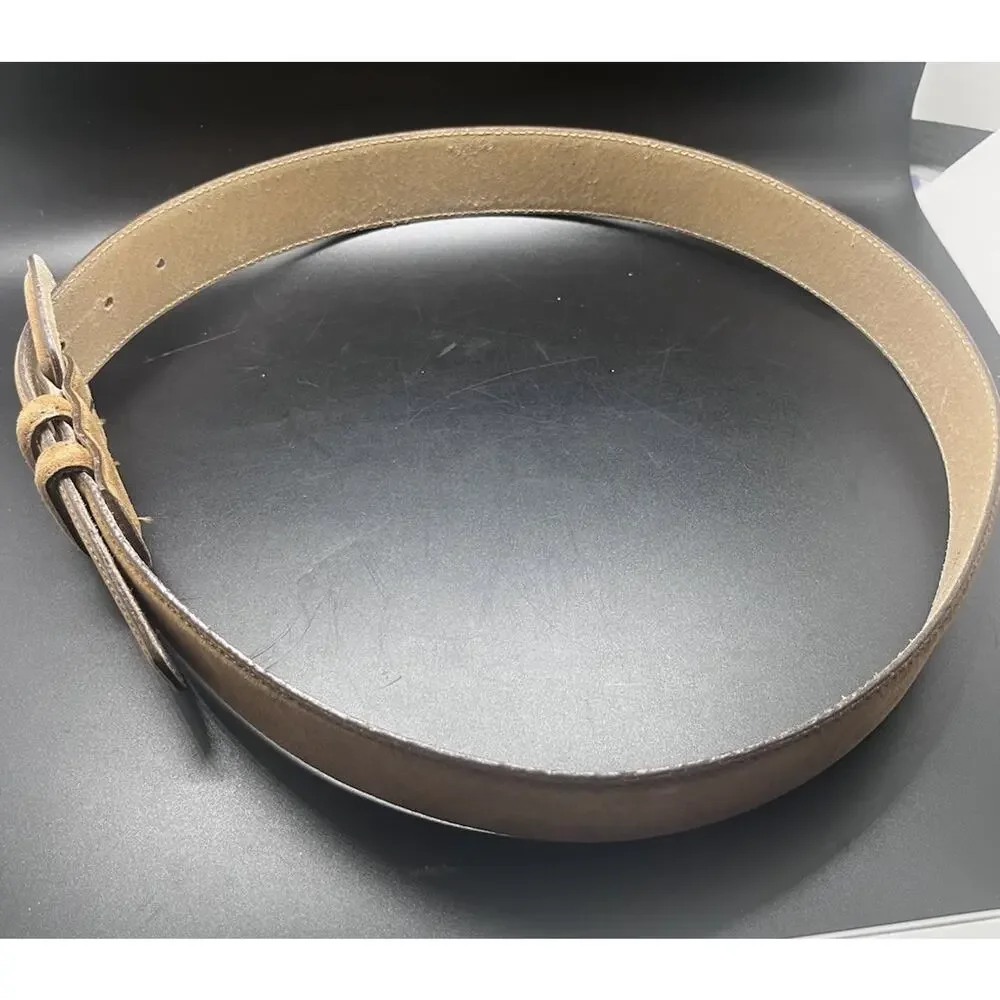 VTG Lands' End Genuine Leather Suede Belt Women's Size 37 USA 398 Tan